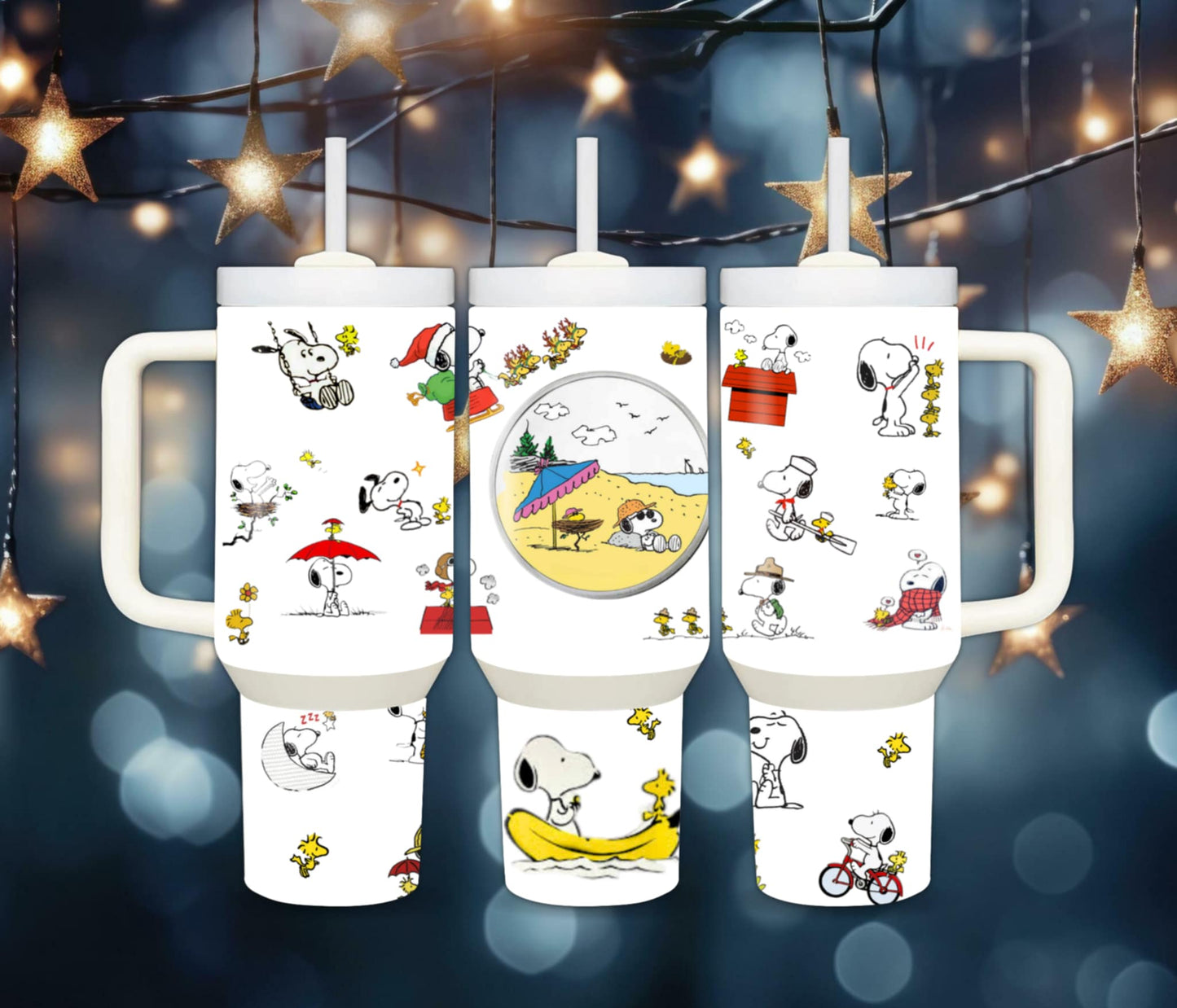 40oz Snoopy and Woodstock inspired tumbler dupe