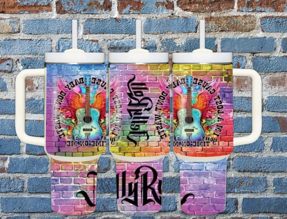40oz Colorful Jelly Roll inspired tumbler dupe