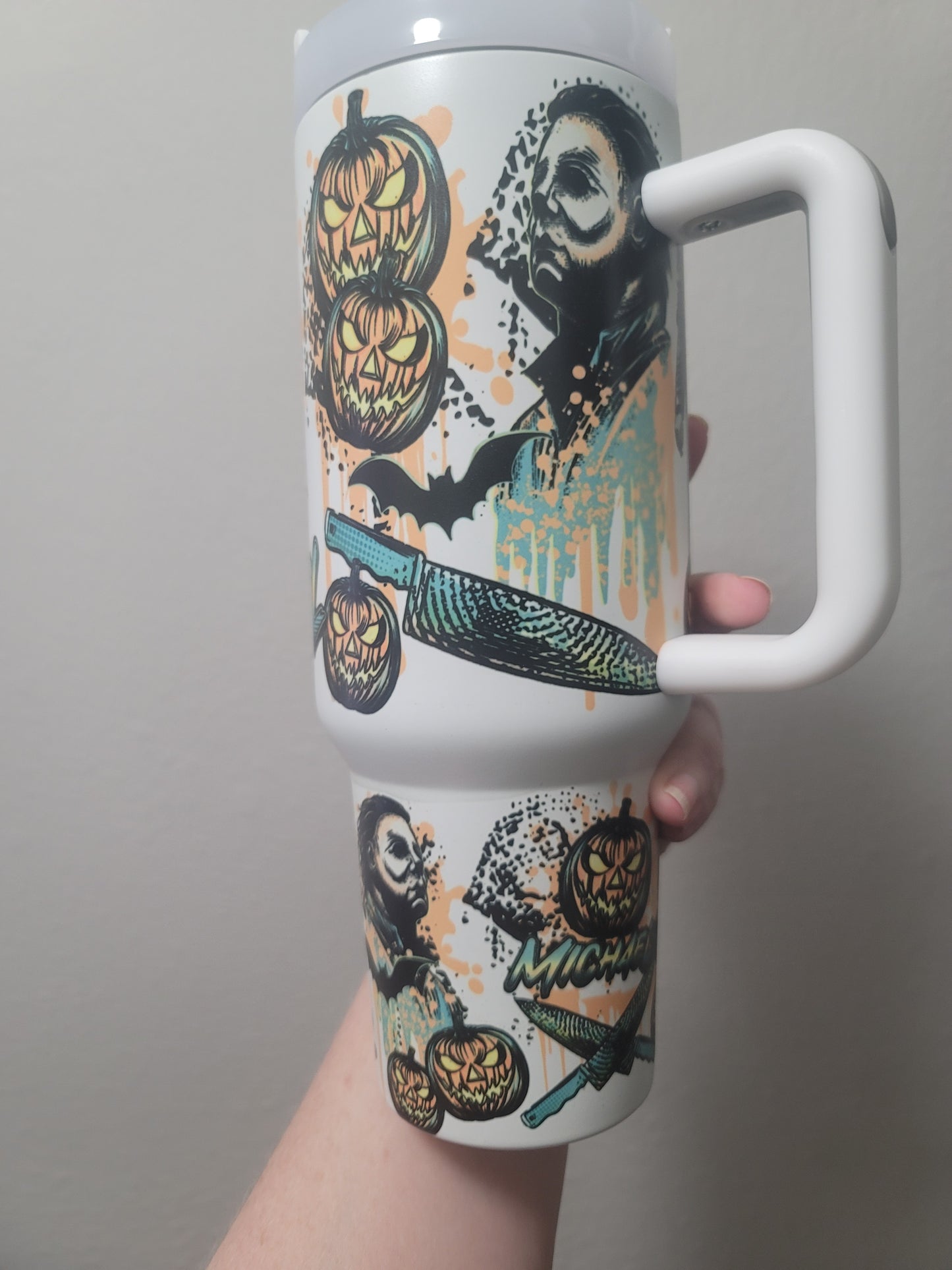 40oz slasher horror themed tumbler