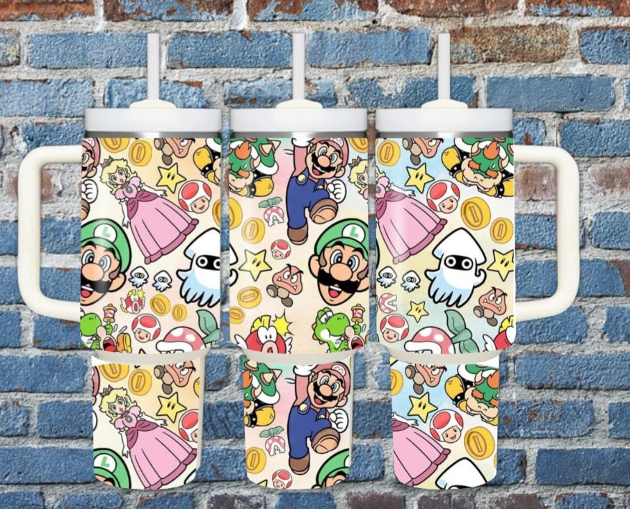 40oz Super Mario bros inspired tumbler