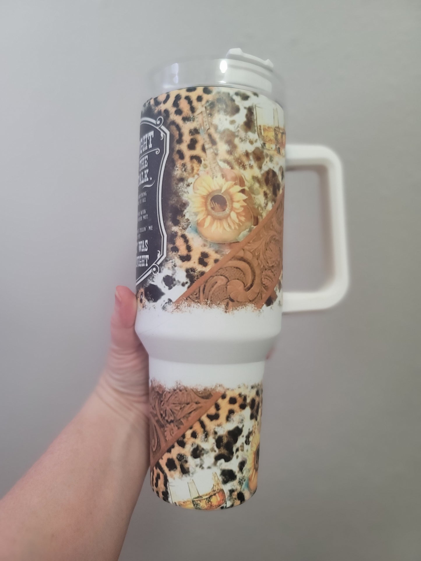 40oz Last night cheetah print inspired tumbler dupe