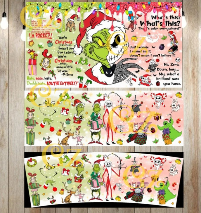 40oz Green guy and Christmas dreams wrap digital download