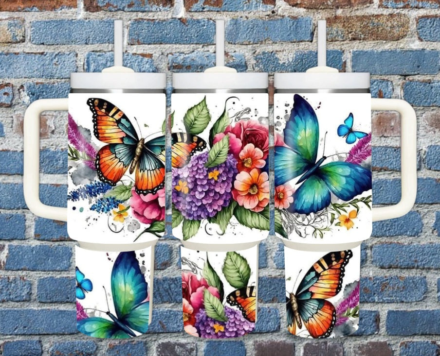 40oz Butterflies tumbler