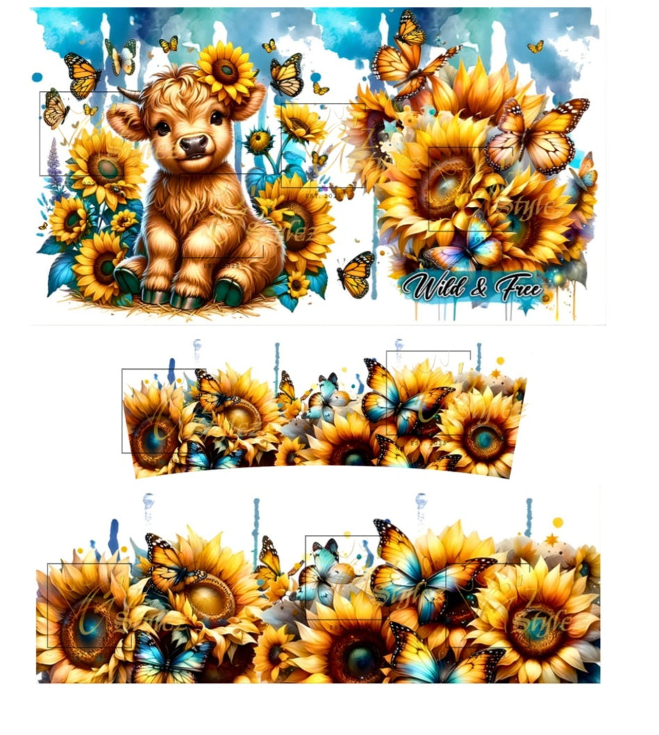 40oz Heifers sunflowers digital download
