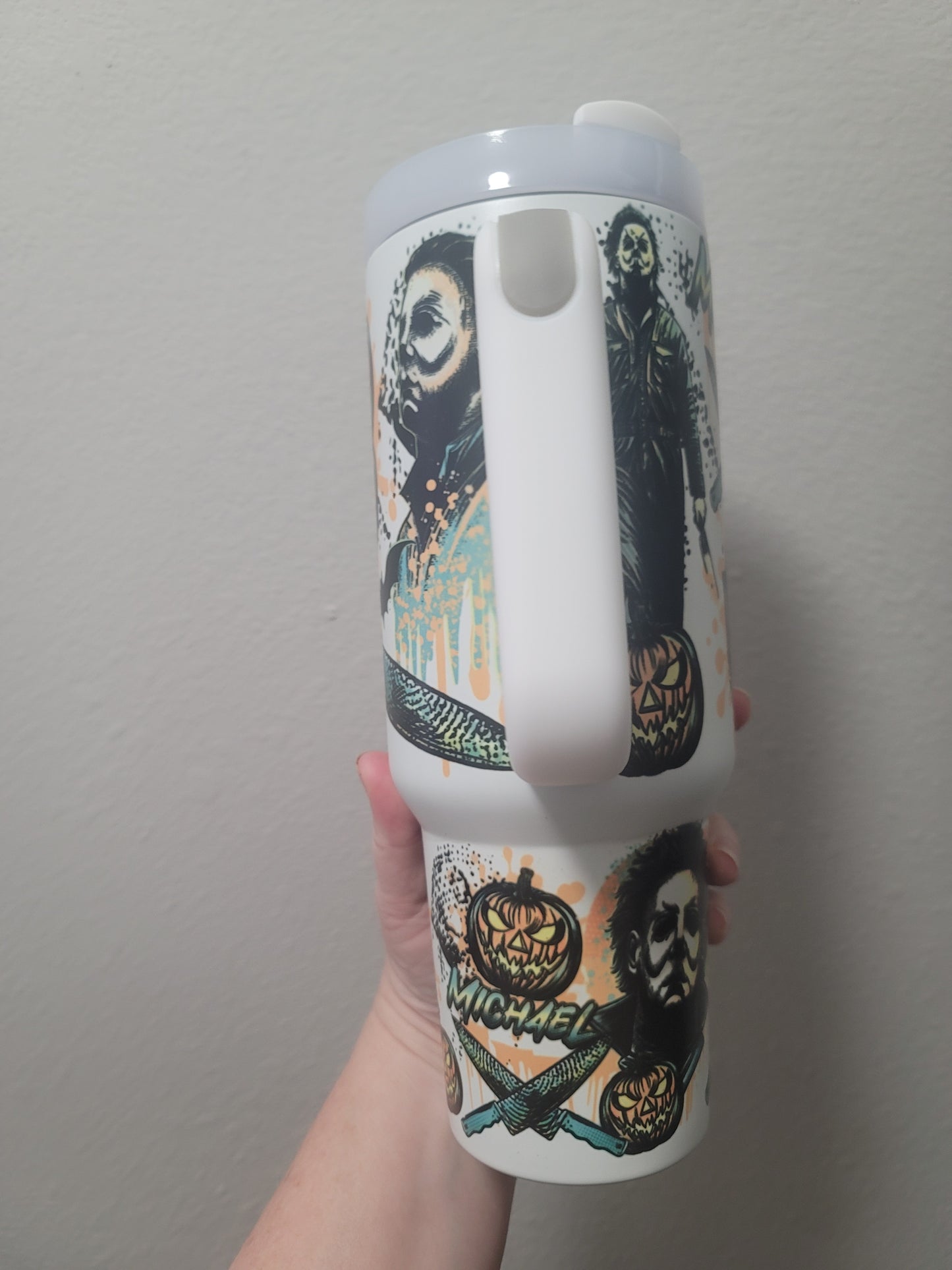 40oz slasher horror themed tumbler