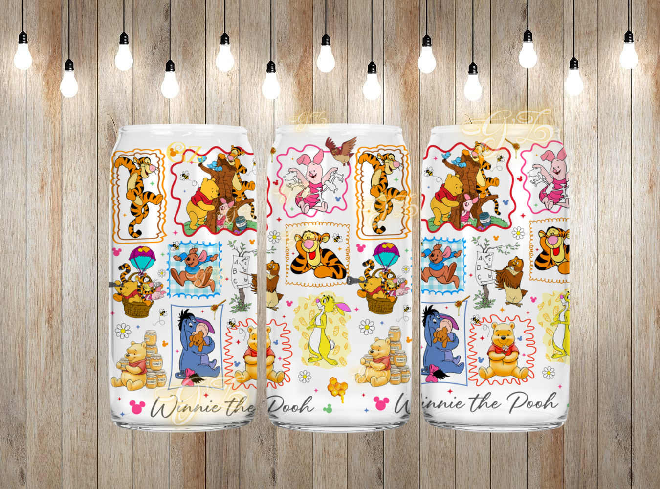 16oz bear cartoon wrap digital download