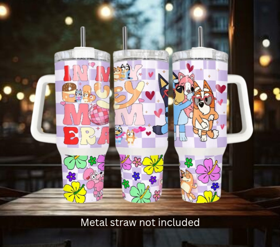 40oz purple Bluey inspired Tumbler
