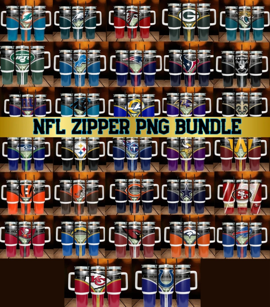 Football zipper bundle Png digital download