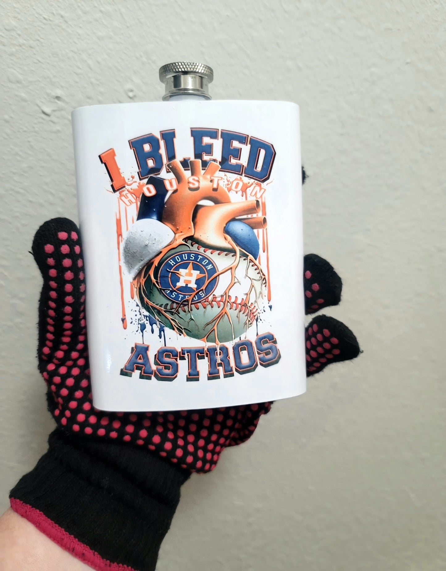 8oz I bleed Baseball flask