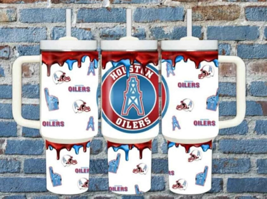 40oz Oilers inspired Tumbler