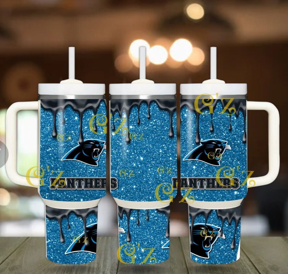 40oz Panthers inspired Tumbler
