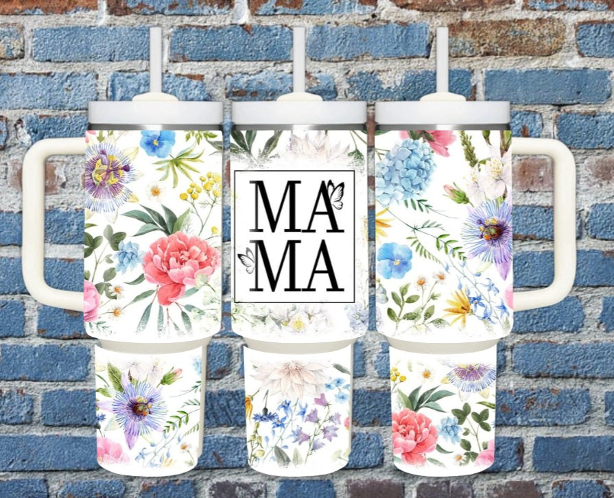 40oz Floral MAMA tumbler