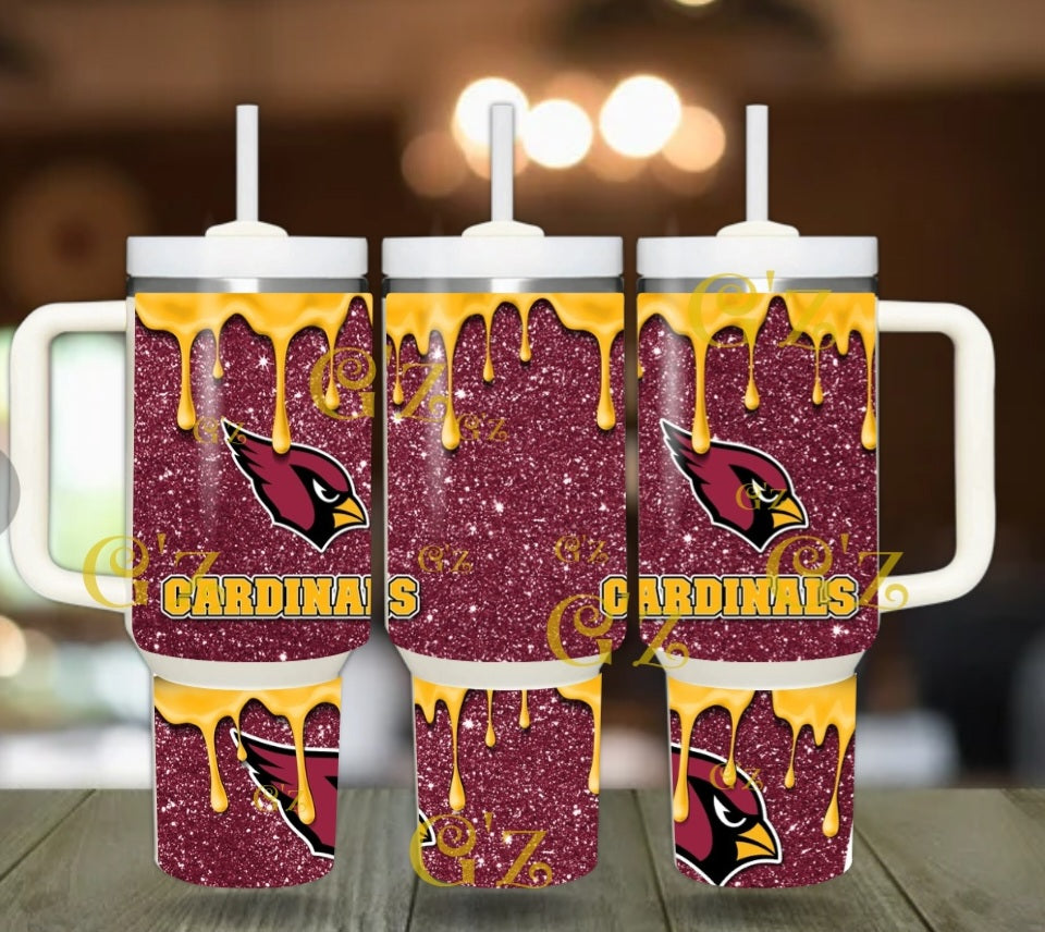 40oz Cardinals inspired Tumbler