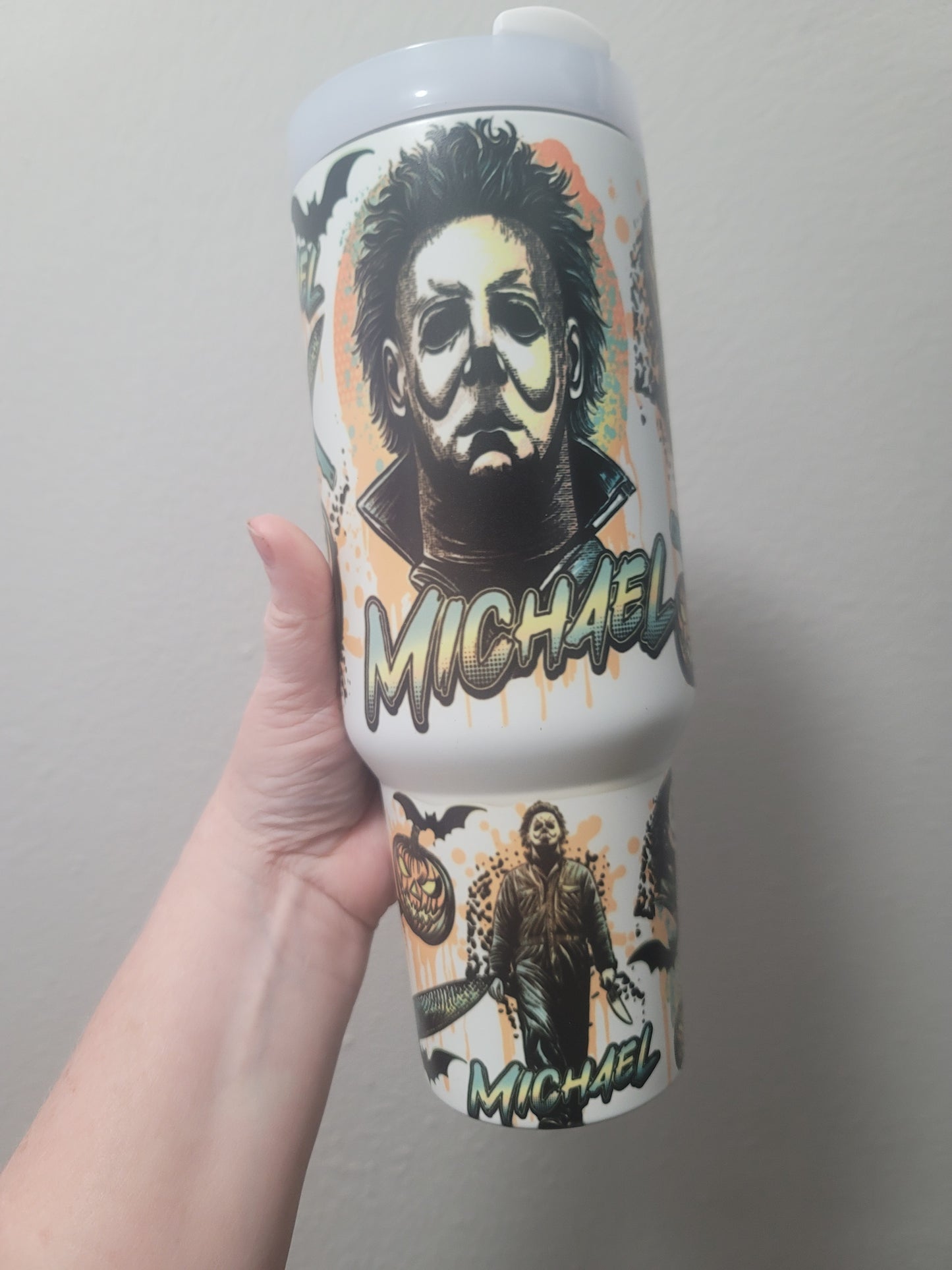 40oz slasher horror themed tumbler