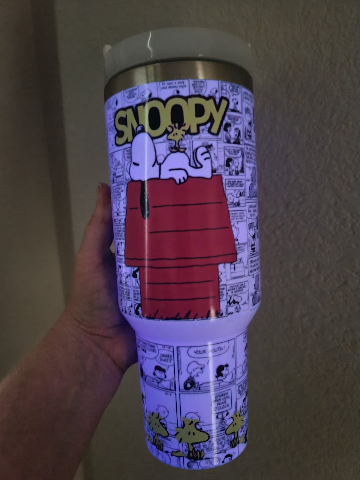 40oz Snoopy comic inspired tumbler