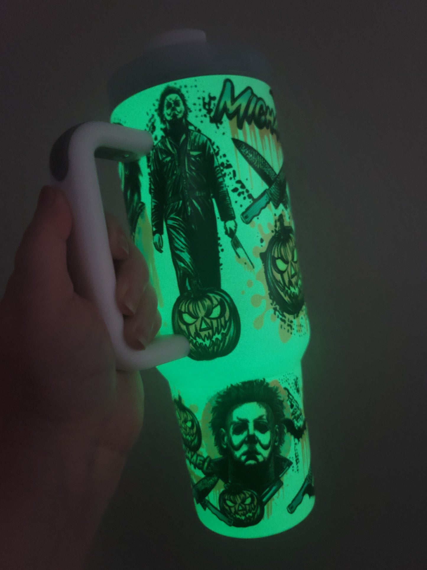 40oz slasher horror themed tumbler