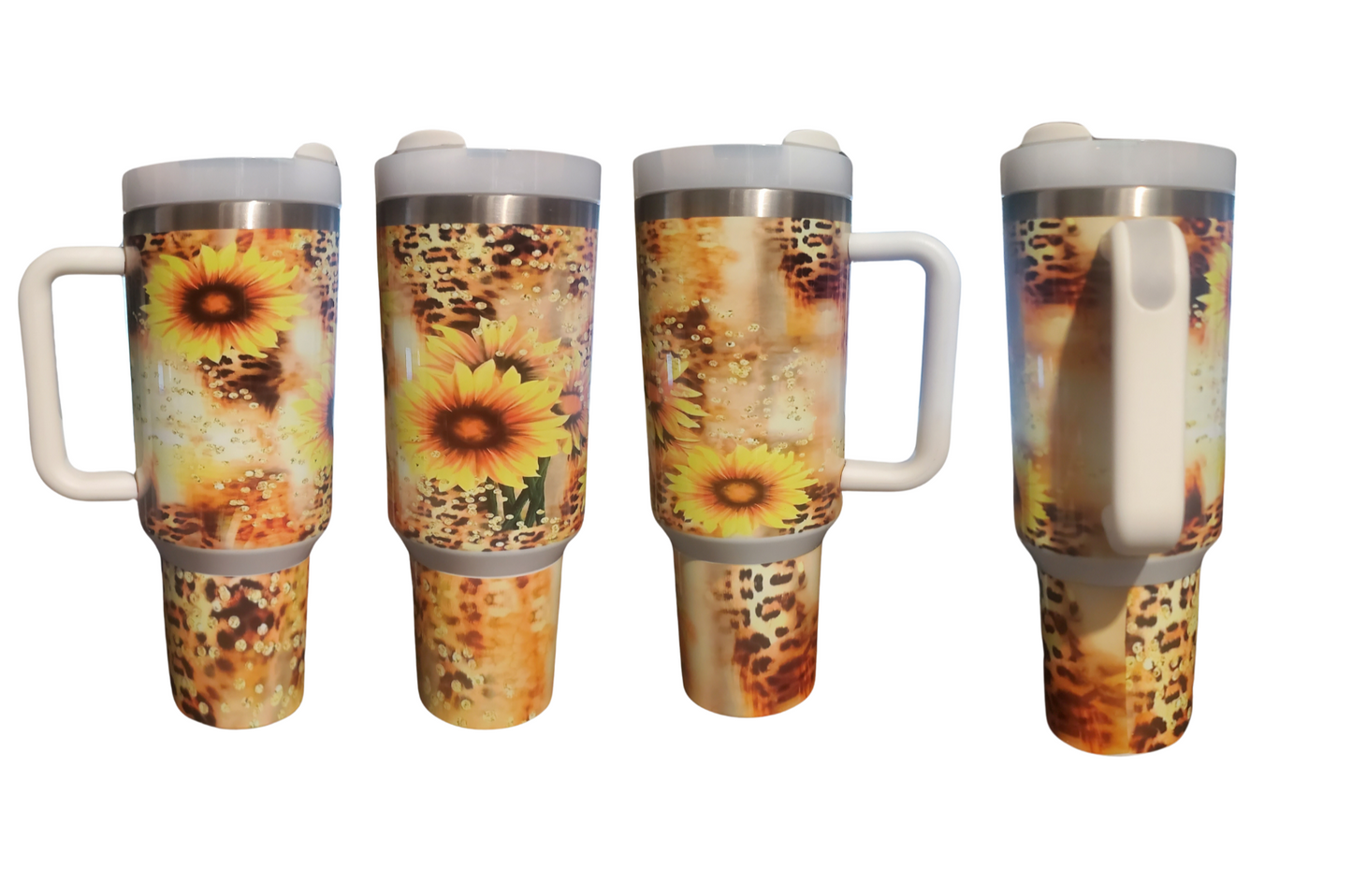 Cheetah Sunflower 40oz H2.0 Tumbler dupe