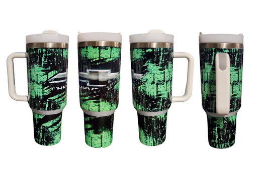 Green Chevy 40oz H2.0 Tumbler Dupe