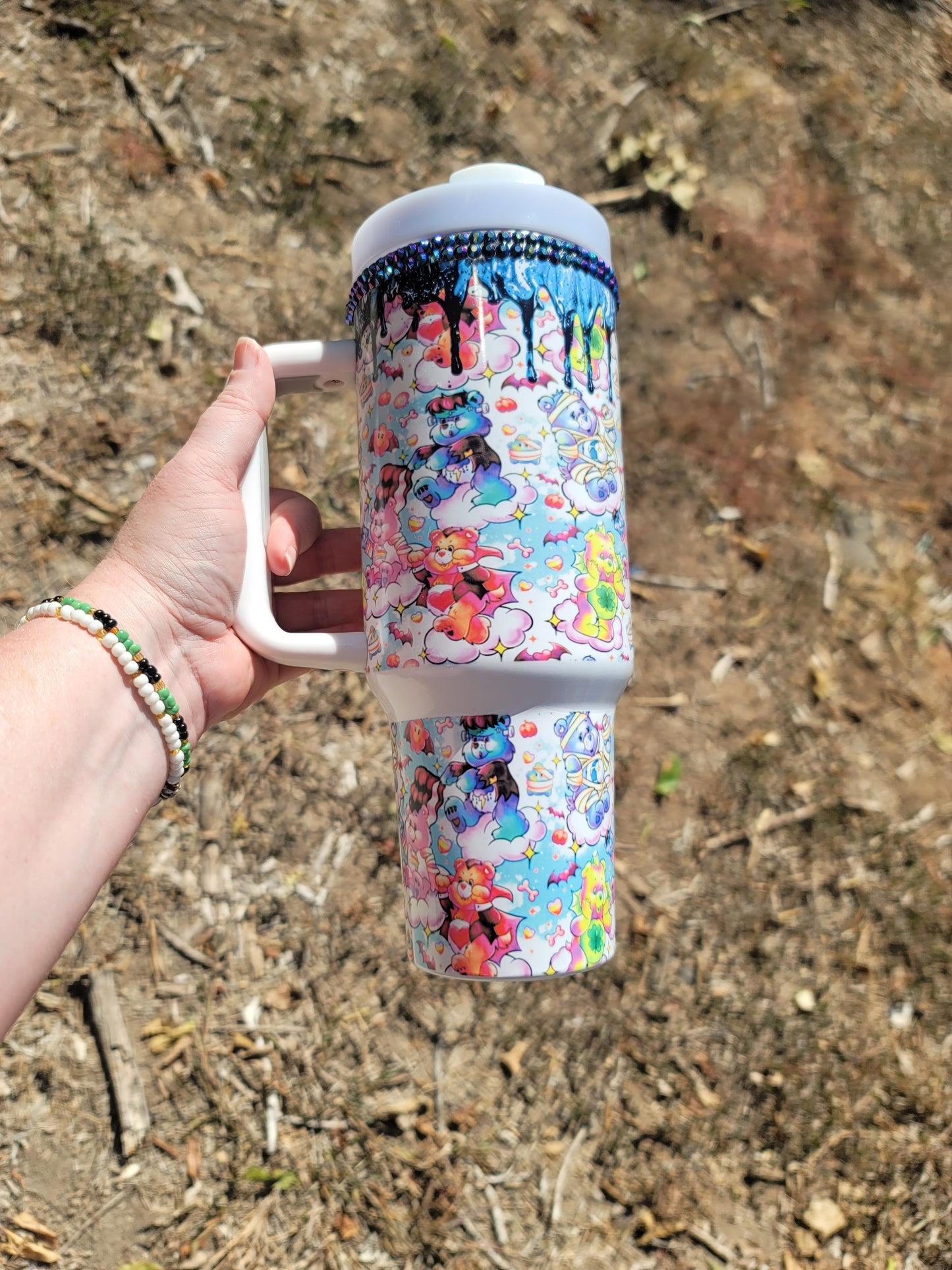 40oz scarebears bling tumbler dupe