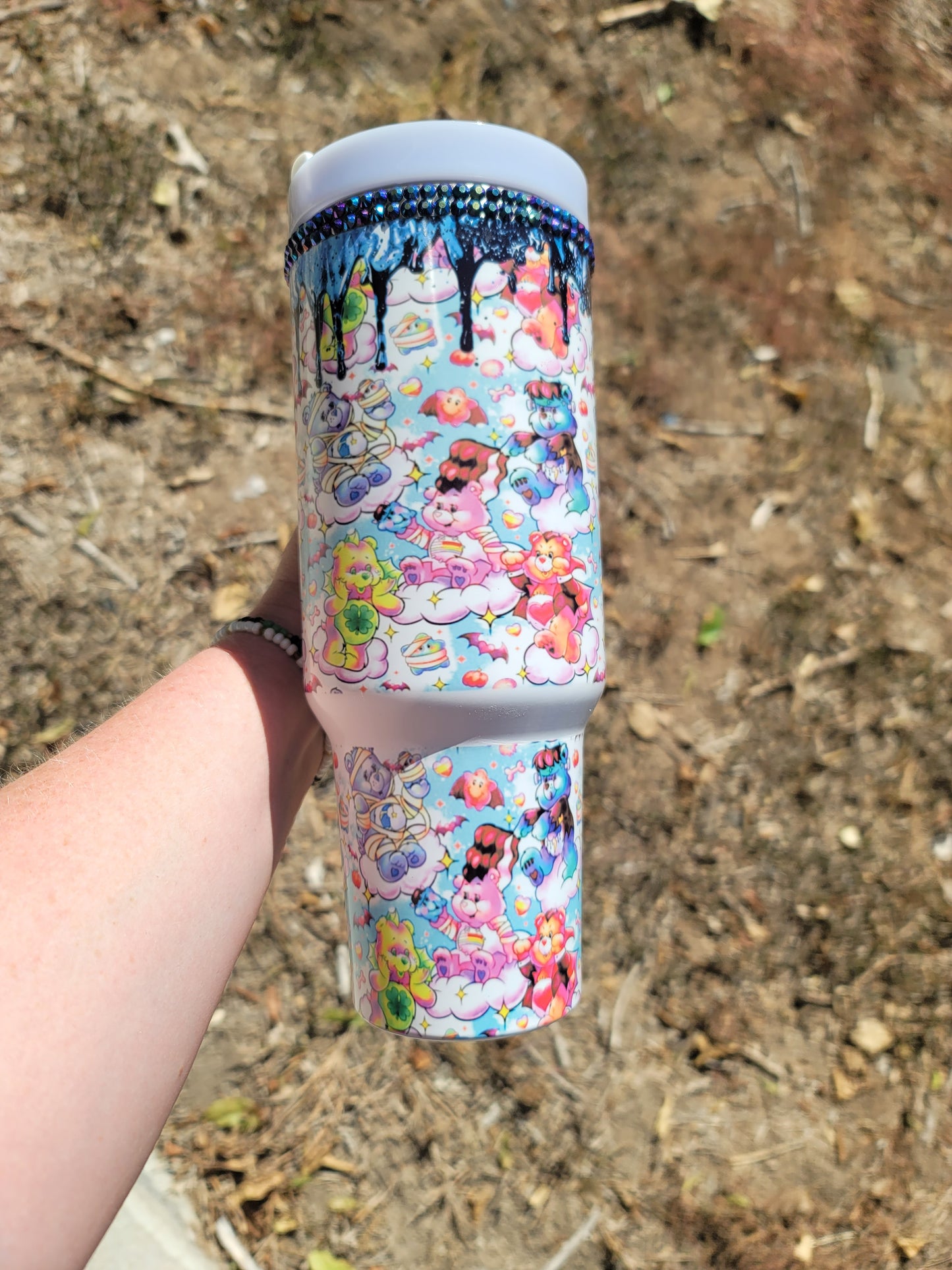 40oz scarebears bling tumbler dupe