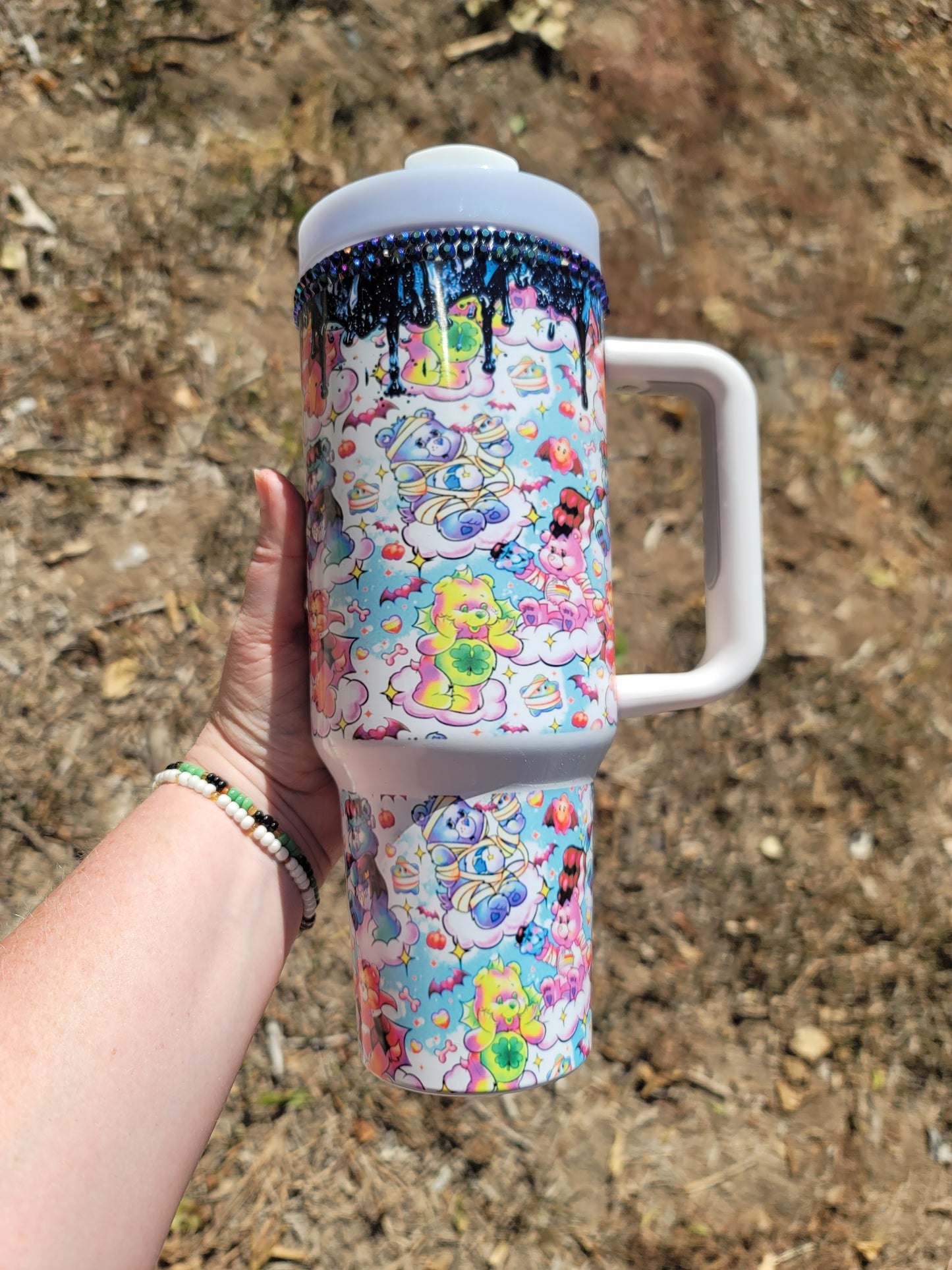 40oz scarebears bling tumbler dupe