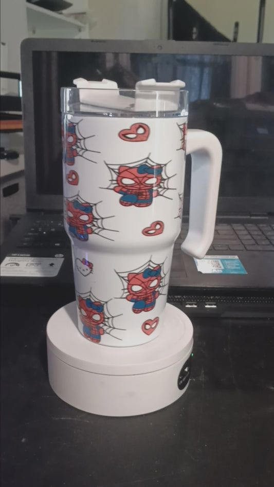 20oz Tumbler with handle Spider Kitty