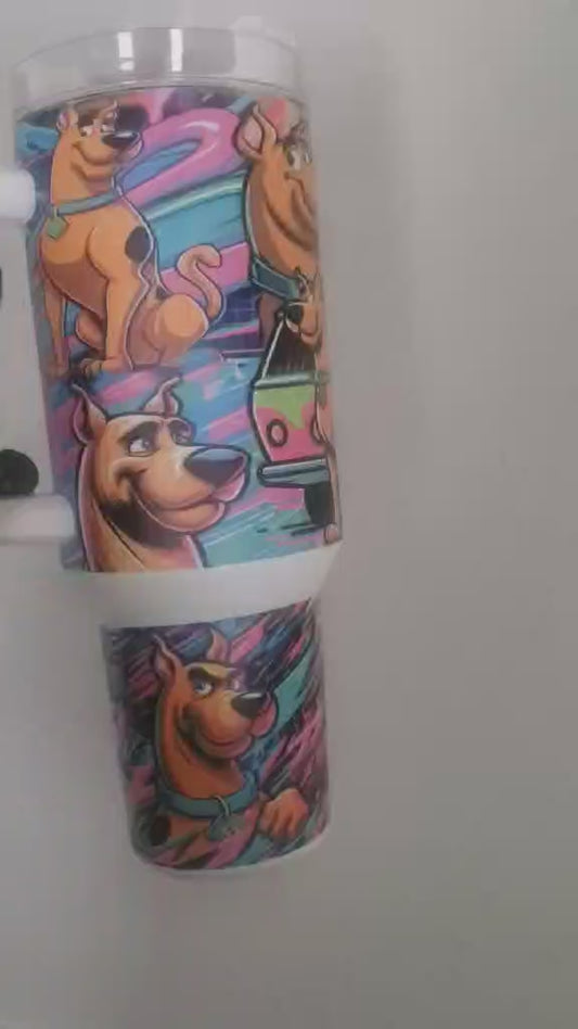 40oz Green glow in the dark Scooby-Doo inspired tumbler dupe