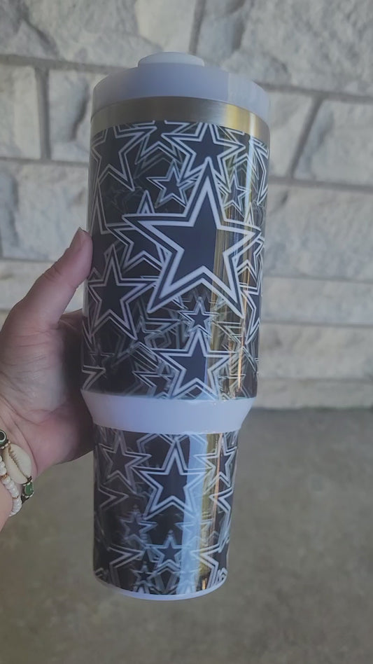 40oz Dallas Star sticker tumbler dupe