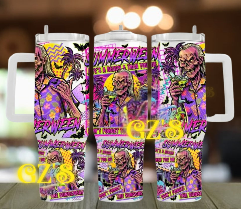 40oz  spooky summer tumbler