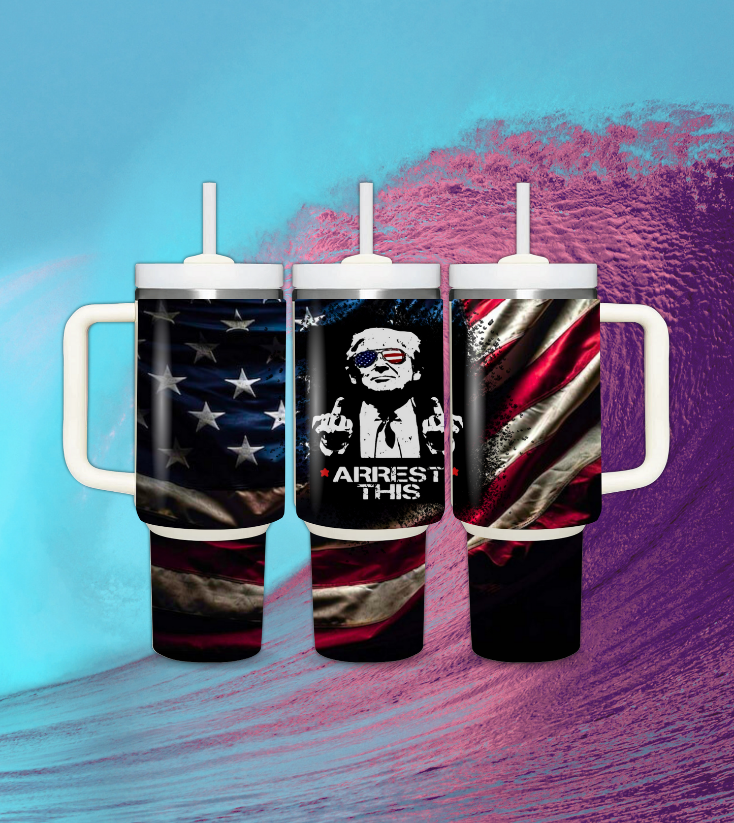 Trump "Arrest This" 40oz tumbler dupe