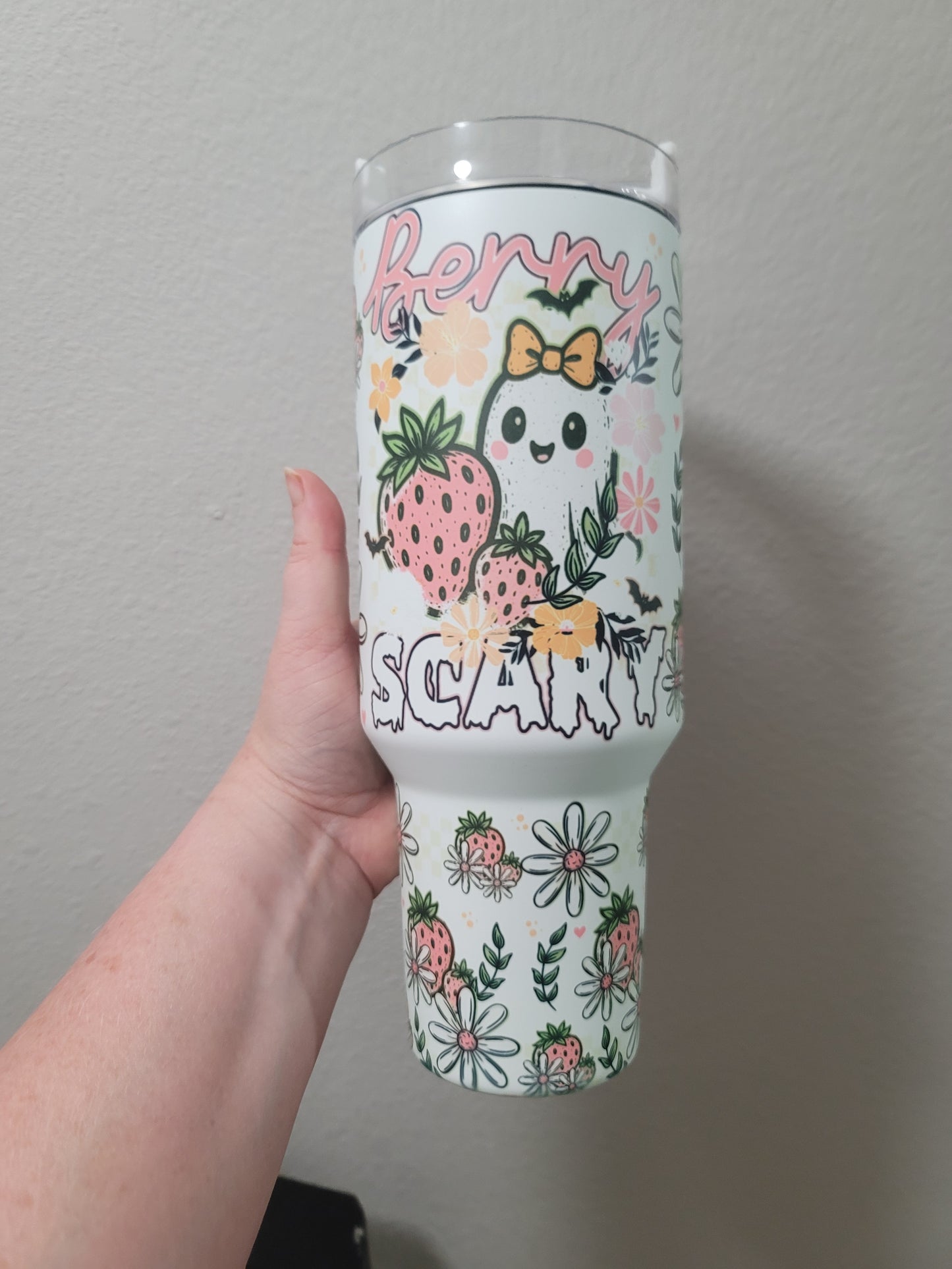 40oz Berry Scary Ghost tumbler