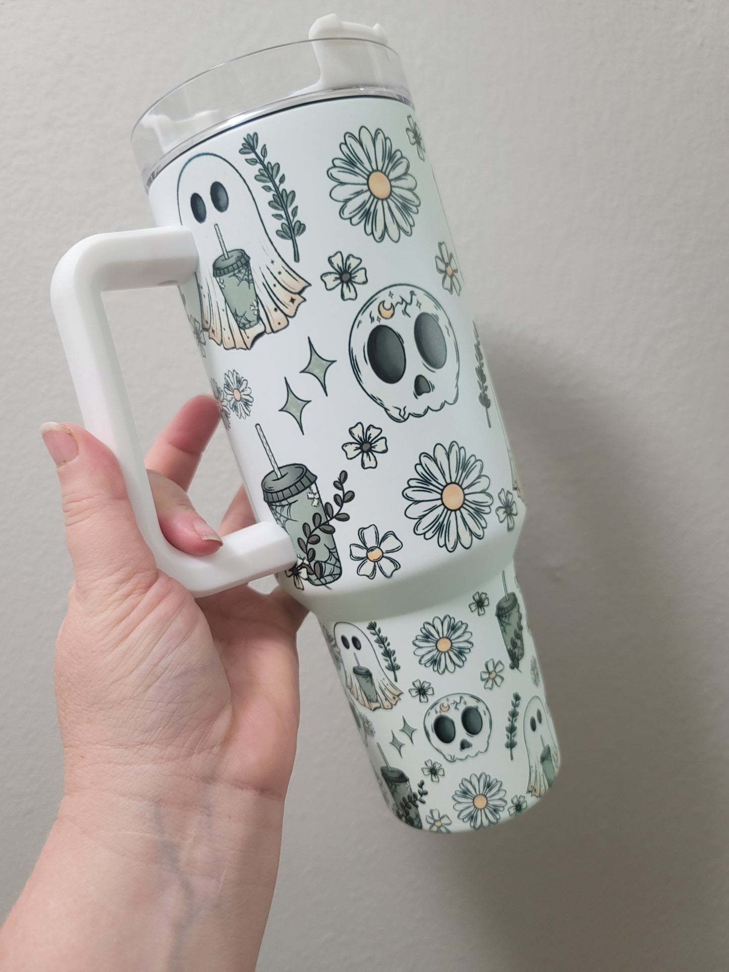 40oz Garden ghosts tumbler
