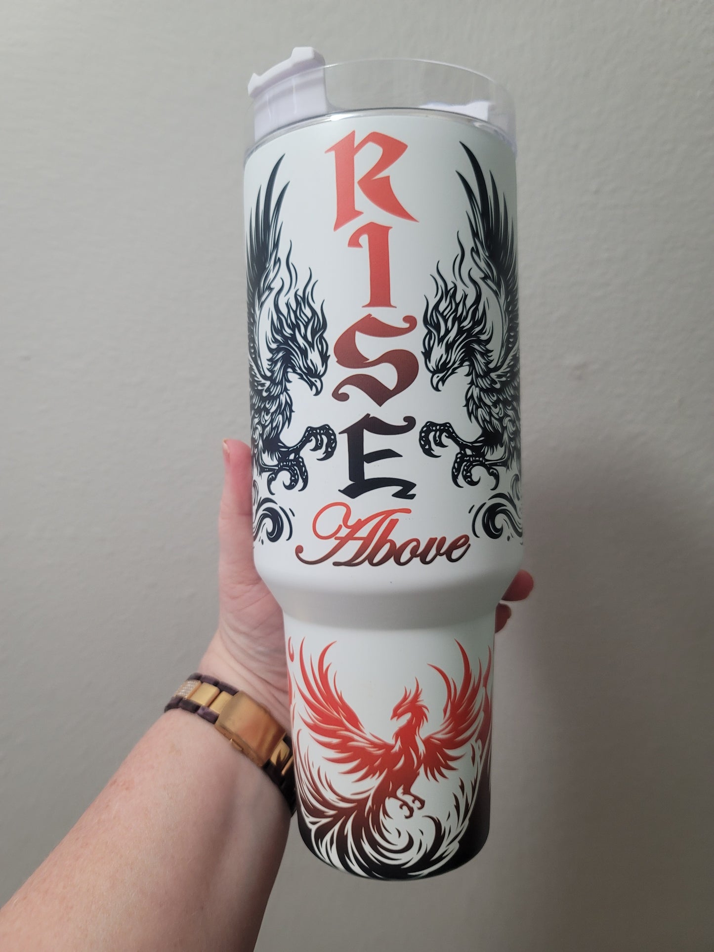 40oz Phoenix Red & Black tumbler