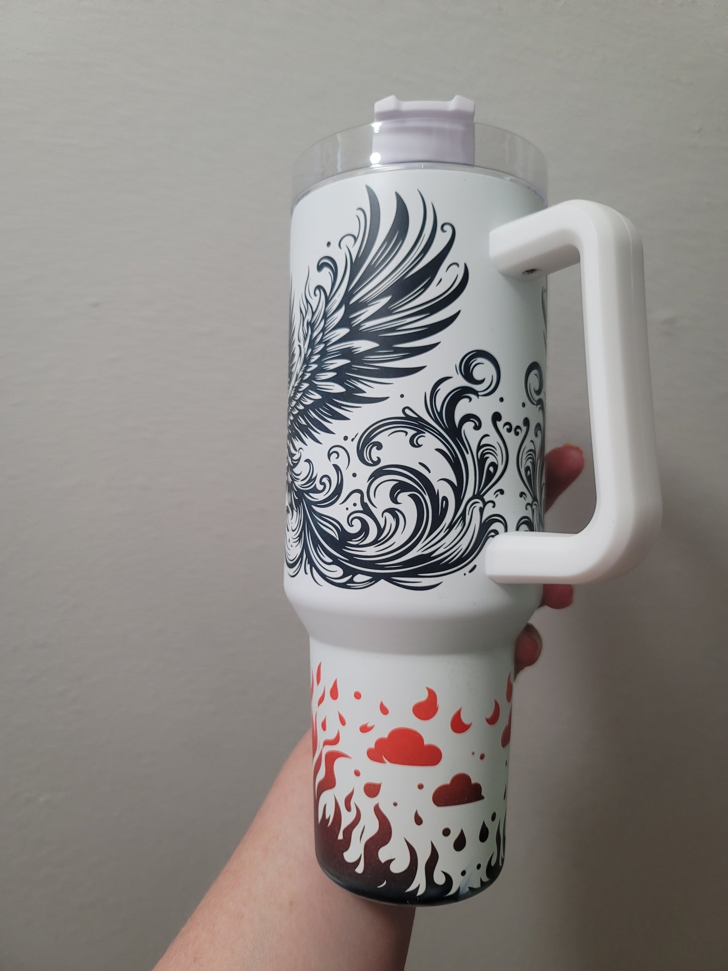 40oz Phoenix Red & Black tumbler