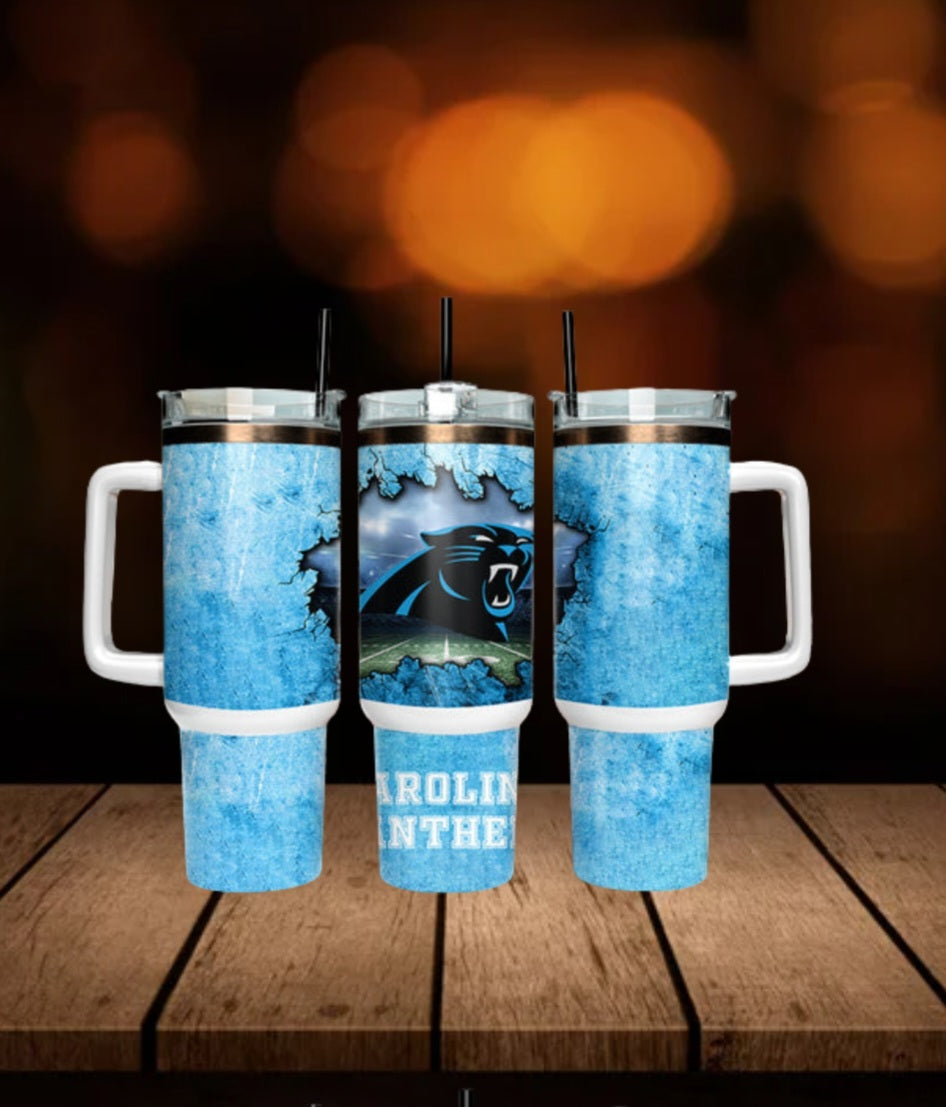 40oz  Panthers inspired Tumbler