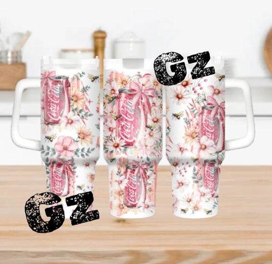 40oz Soda Floral