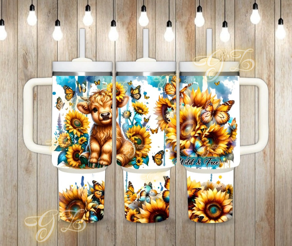 40oz Heifers sunflowers digital download
