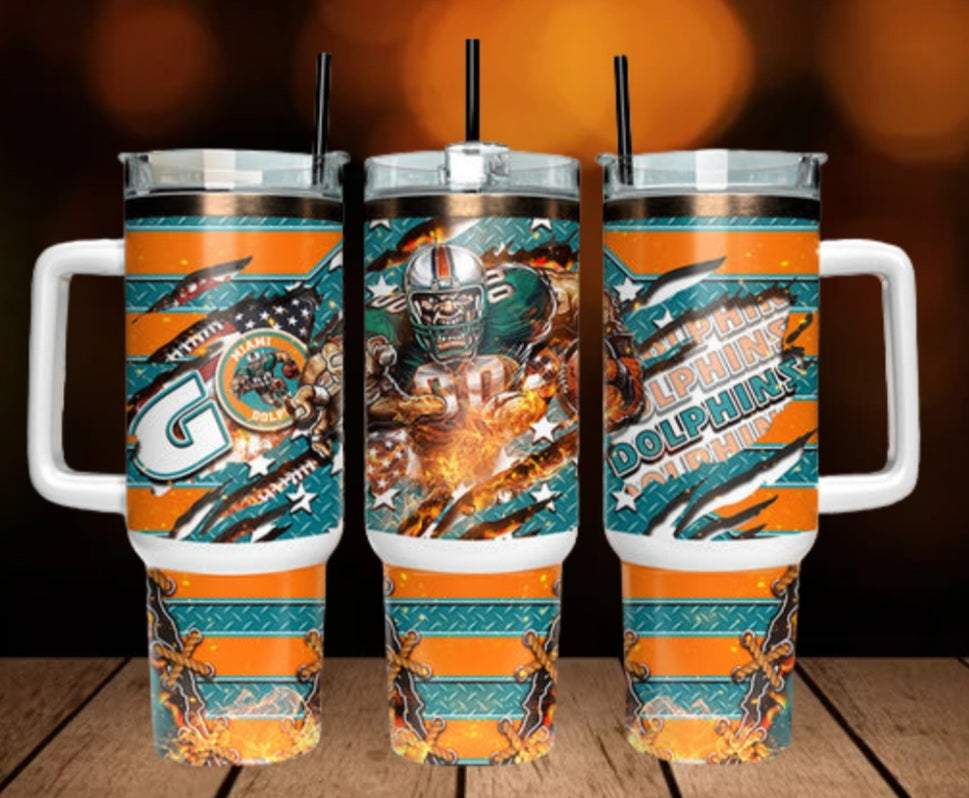 40oz  Dolphins inspired Tumbler