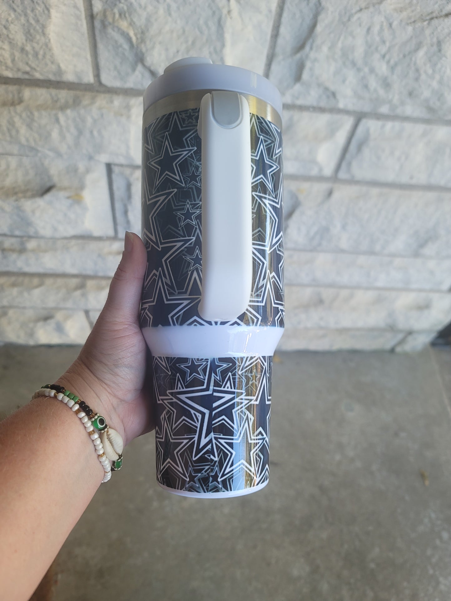 40oz Dallas Star sticker tumbler dupe