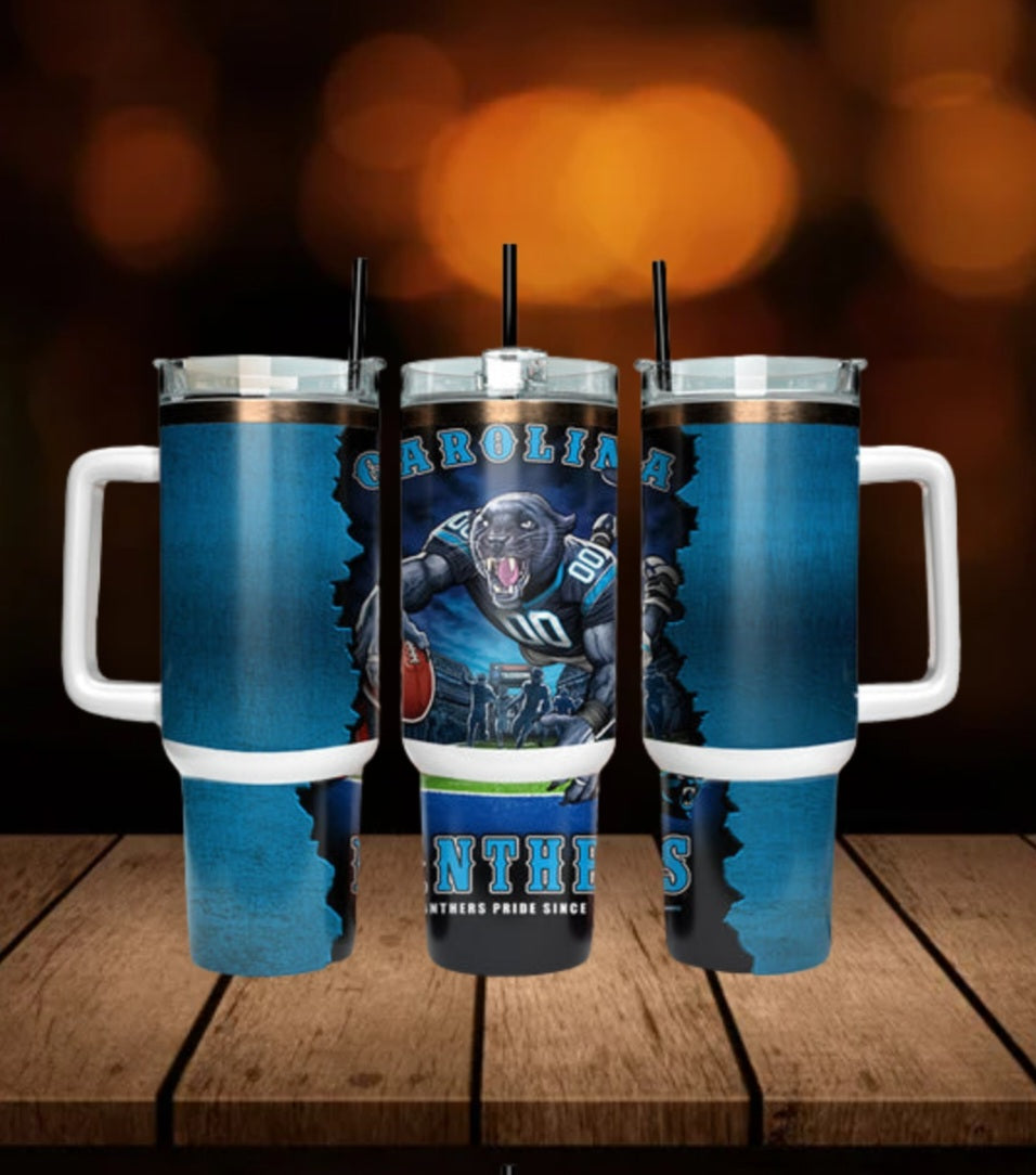 40oz  Panthers inspired Tumbler
