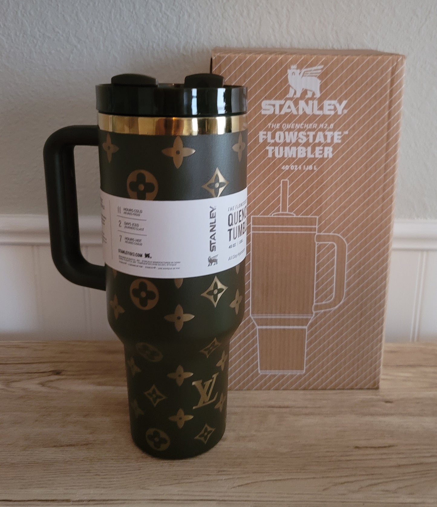 40oz brown designer inspired tumbler dupe