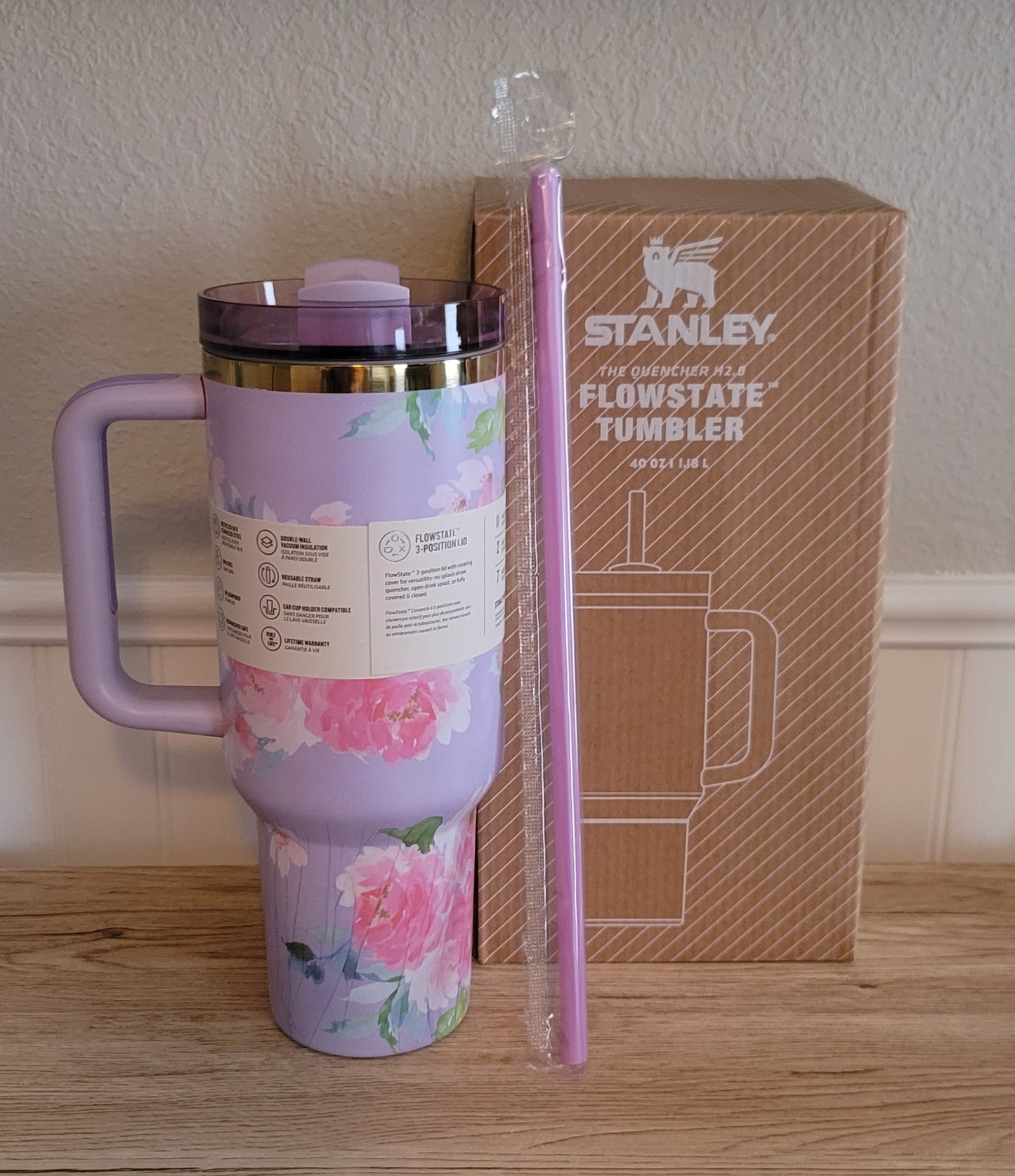 40oz floral inspired tumbler dupe