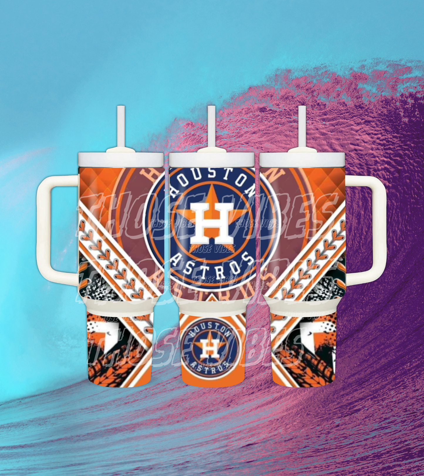 40oz Abstract Houston MLB Tumbler dupes