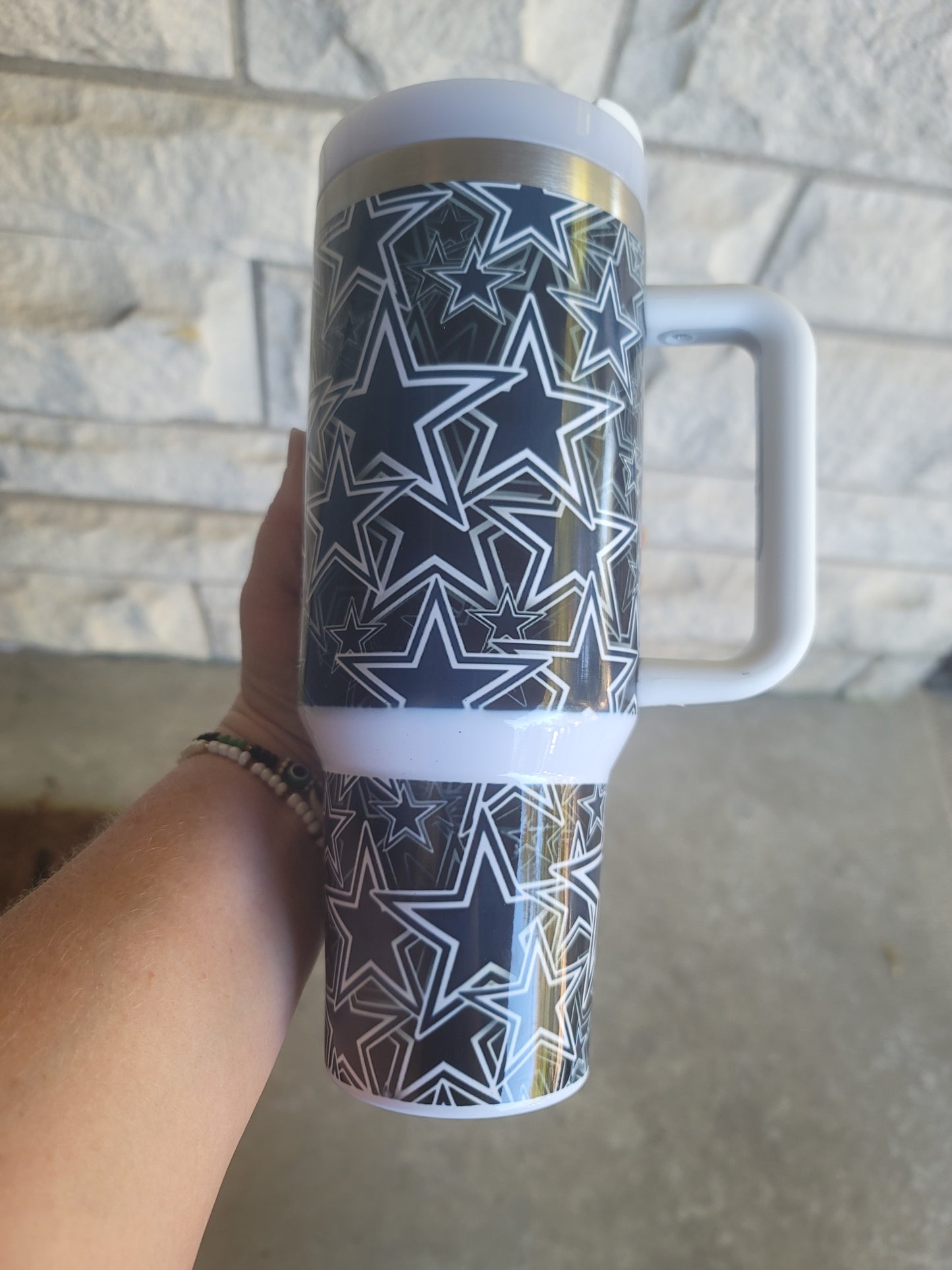 40oz Dallas Star sticker tumbler dupe