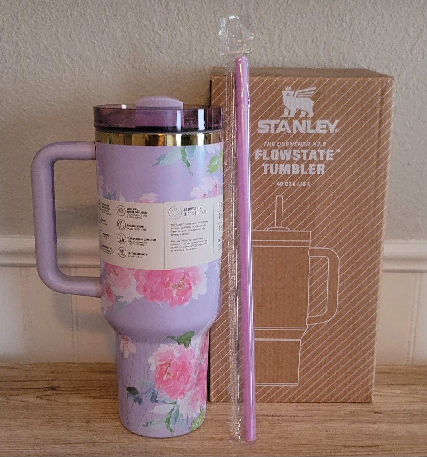 40oz floral inspired tumbler dupe