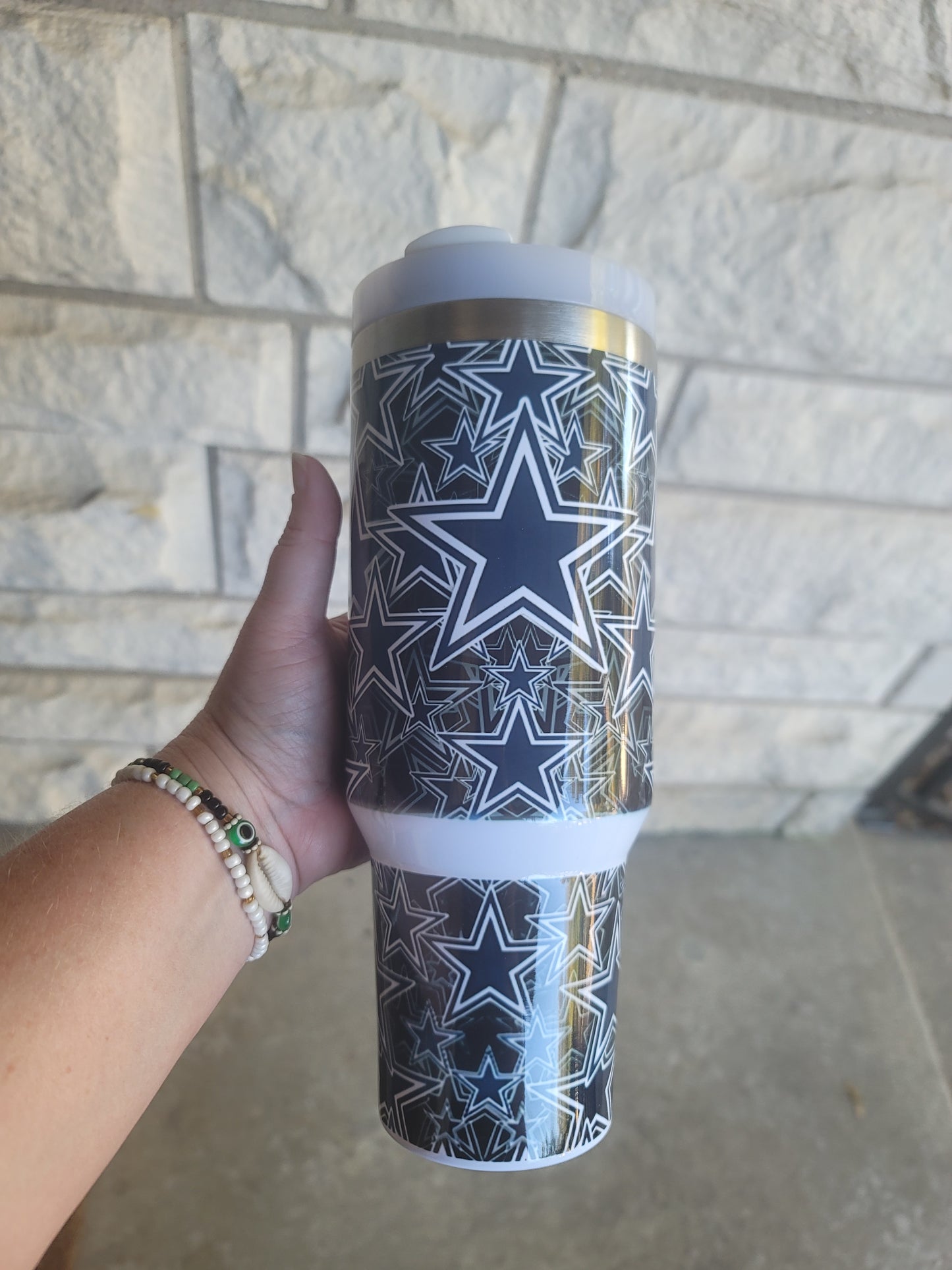 40oz Dallas Star sticker tumbler dupe