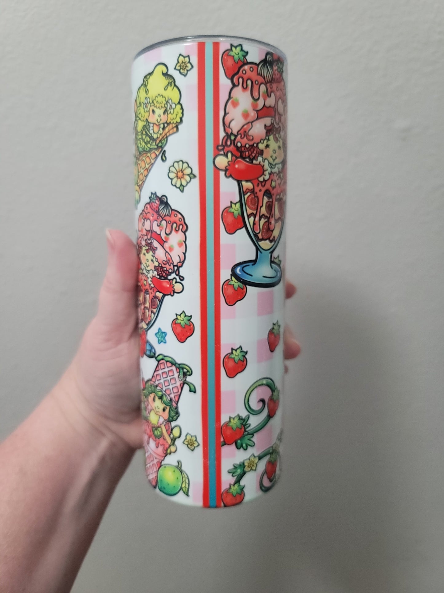 20oz vintage Strawberry ice-cream tumbler