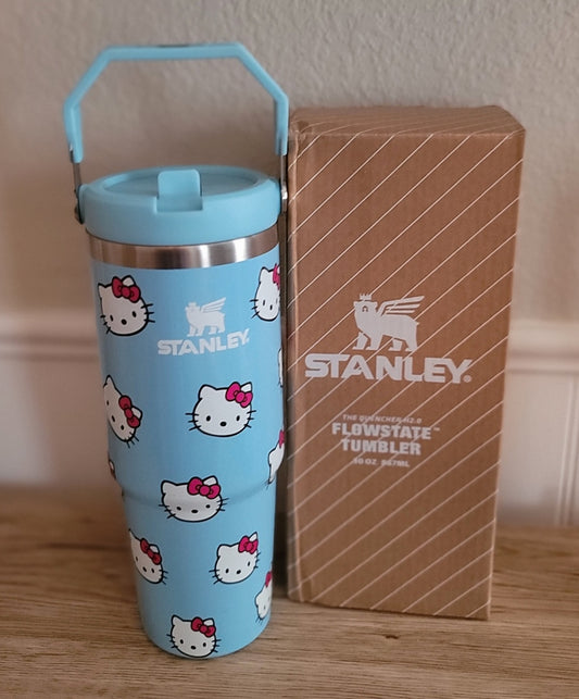 30oz blue kitty uv dtf inspired tumbler