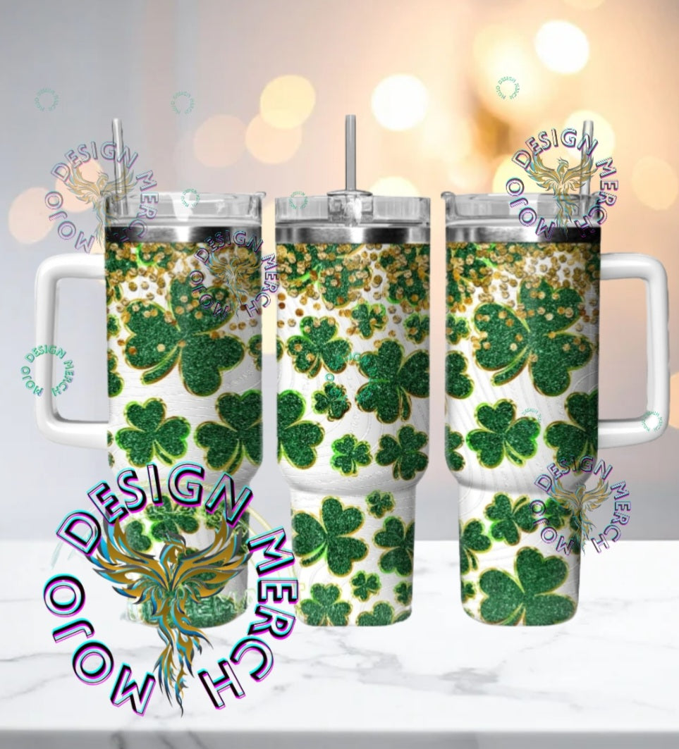 40oz St Patricks day shamrocks
