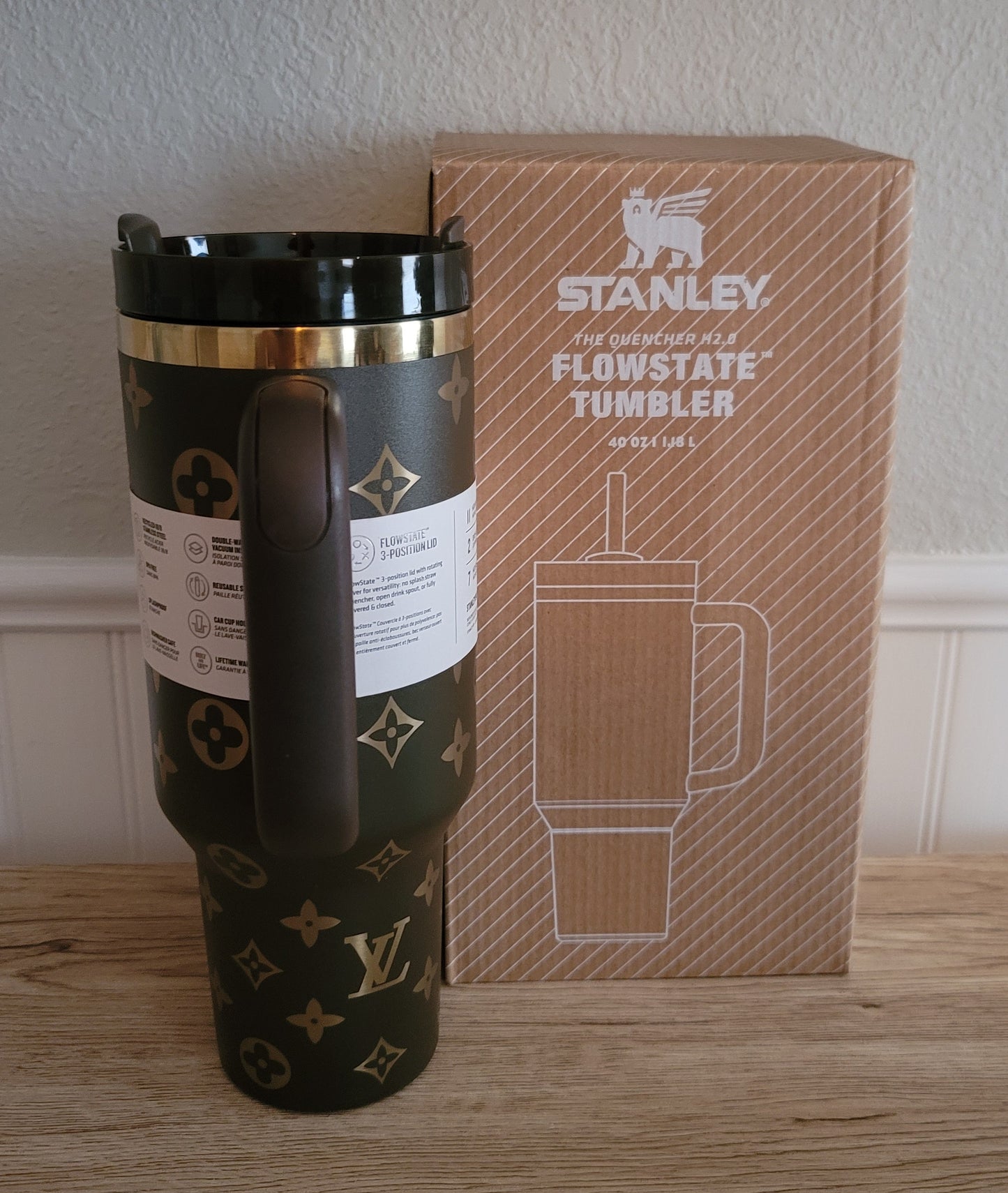 40oz brown designer inspired tumbler dupe